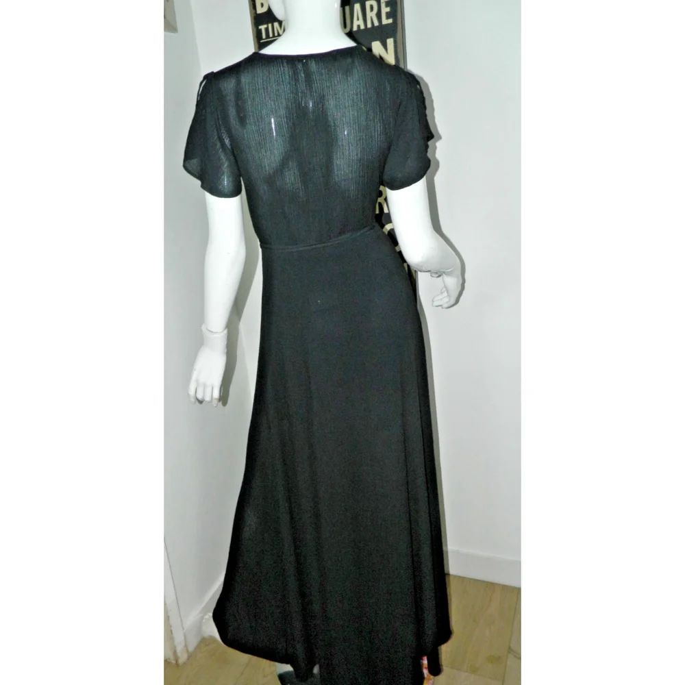 Lulus Dress‎ Size X-Small Black Wrap Maxi Heart of Marigold Lightweight